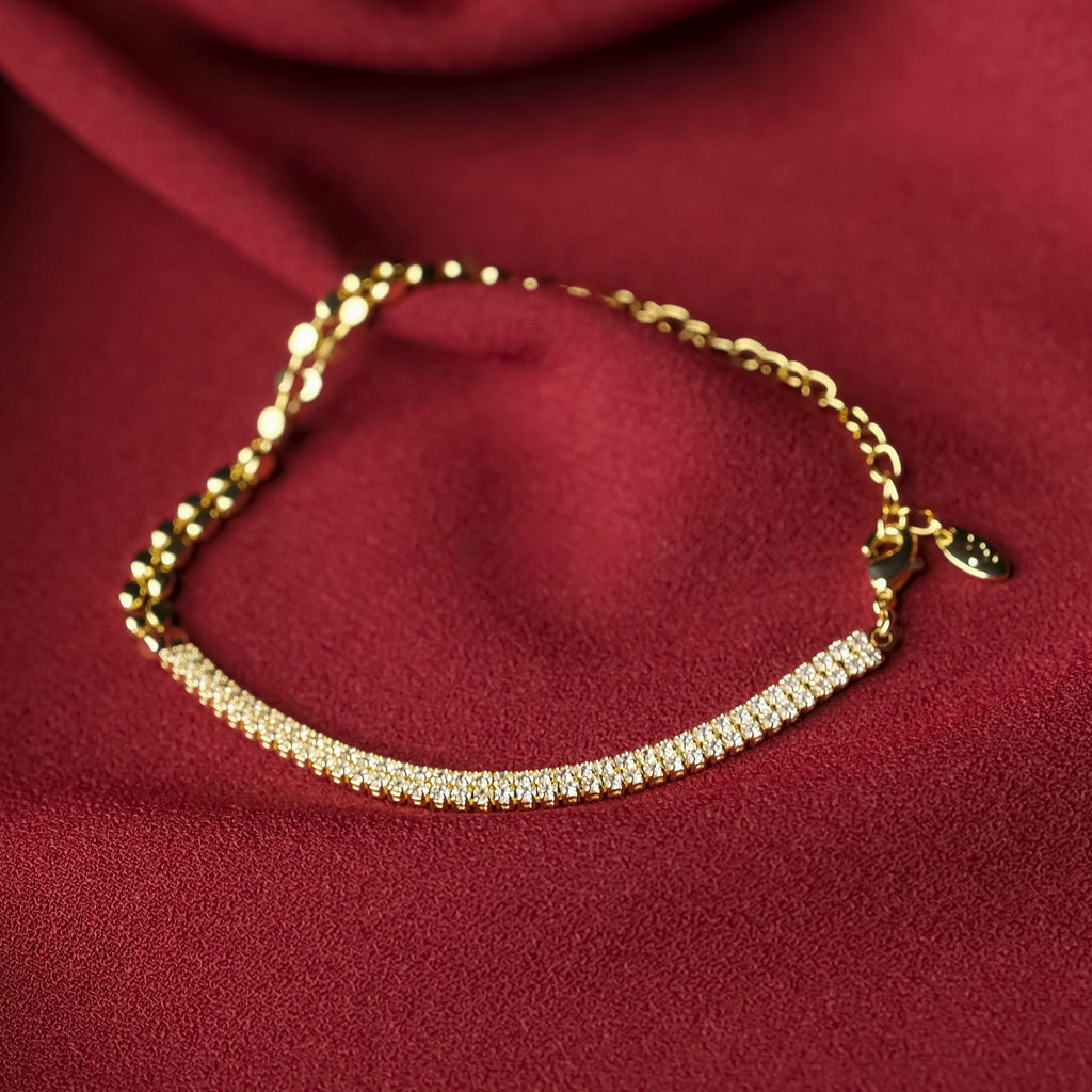 Zincir Detaylı Taşlı Bileklik