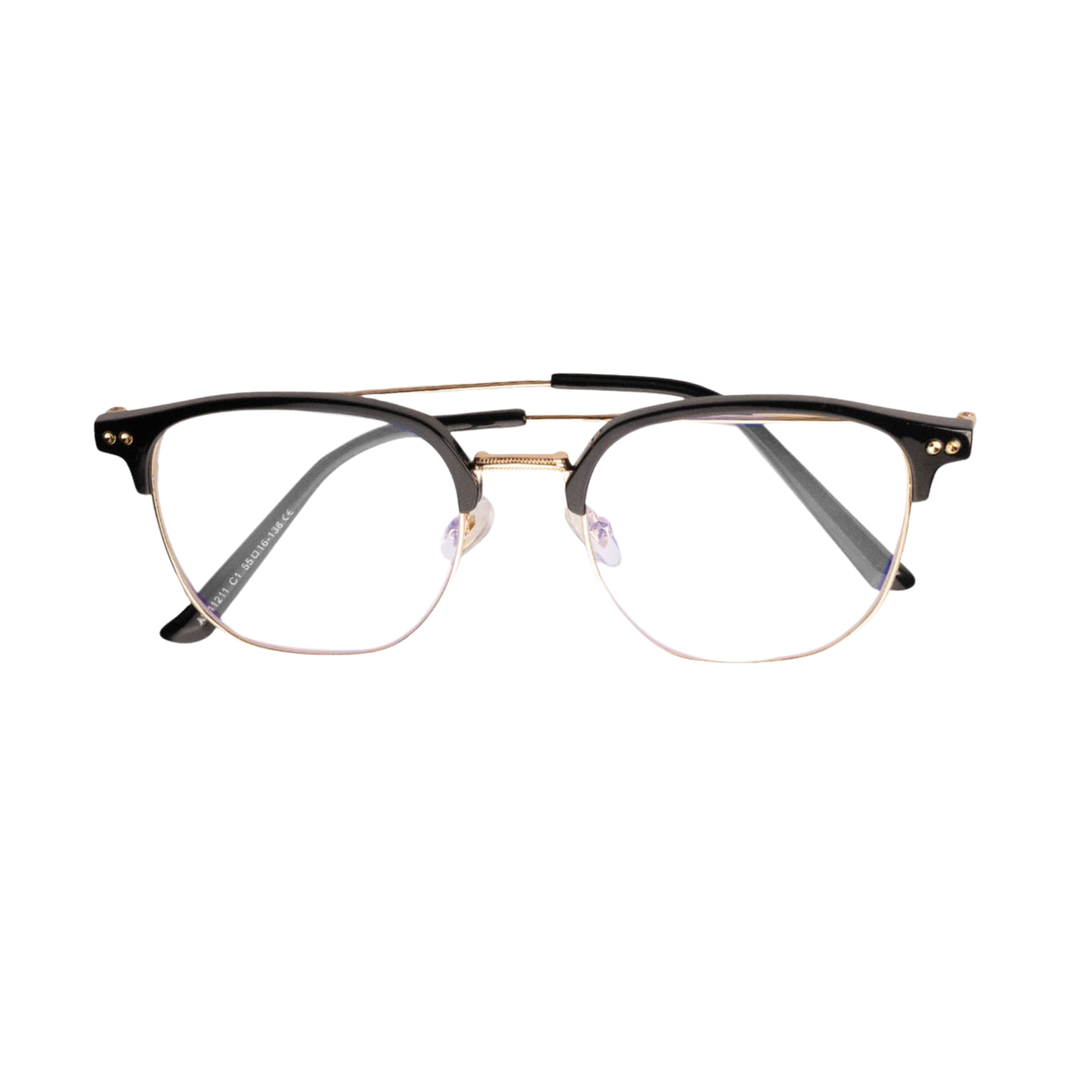 Mavi Ekran Koruma Gözlüğü Clubmaster Siyah & Gold