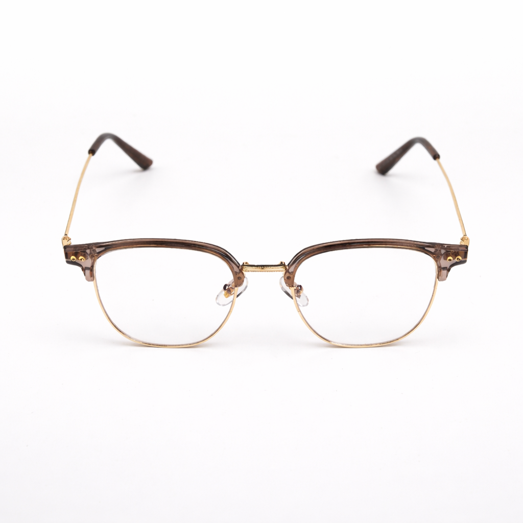 Mavi Ekran Koruma Gözlüğü - Clubmaster Açık Kahve Gold