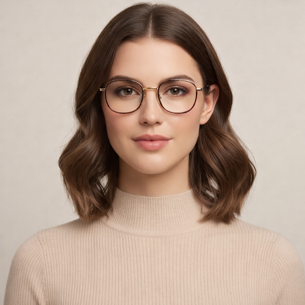 Mavi Ekran Koruma Gözlüğü - Metal Frame Kahve Gold