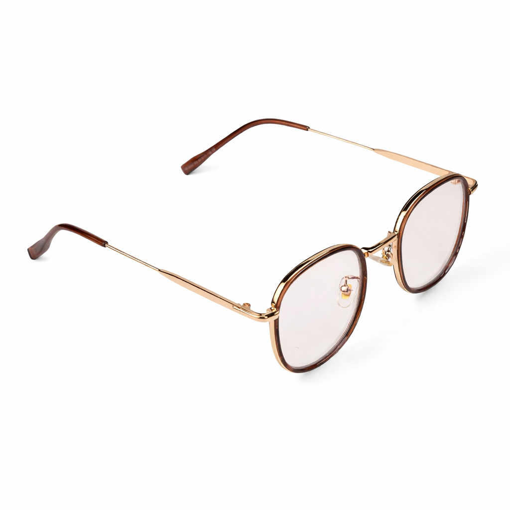 Mavi Ekran Koruma Gözlüğü - Metal Frame Kahve Gold