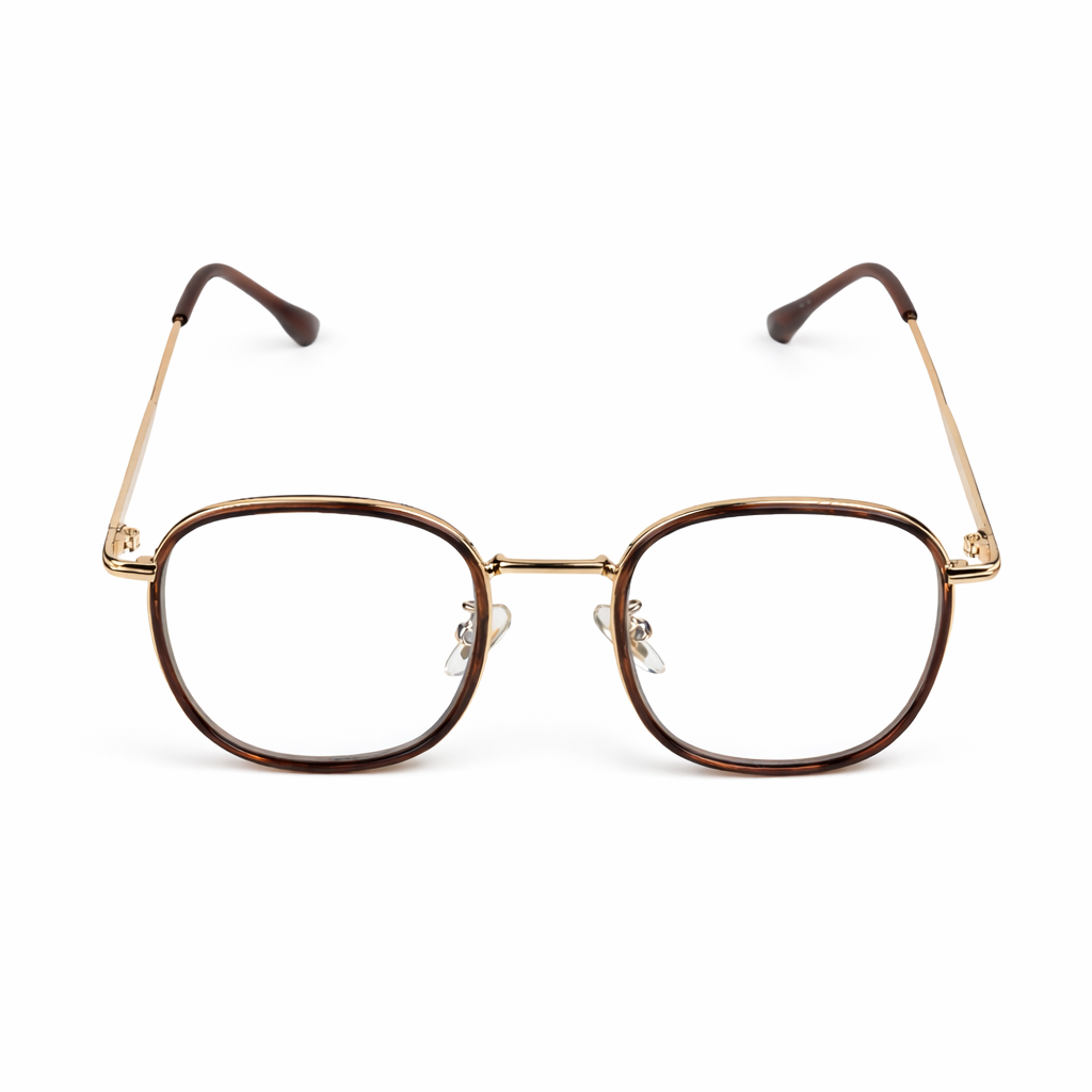 Mavi Ekran Koruma Gözlüğü - Metal Frame Kahve Gold