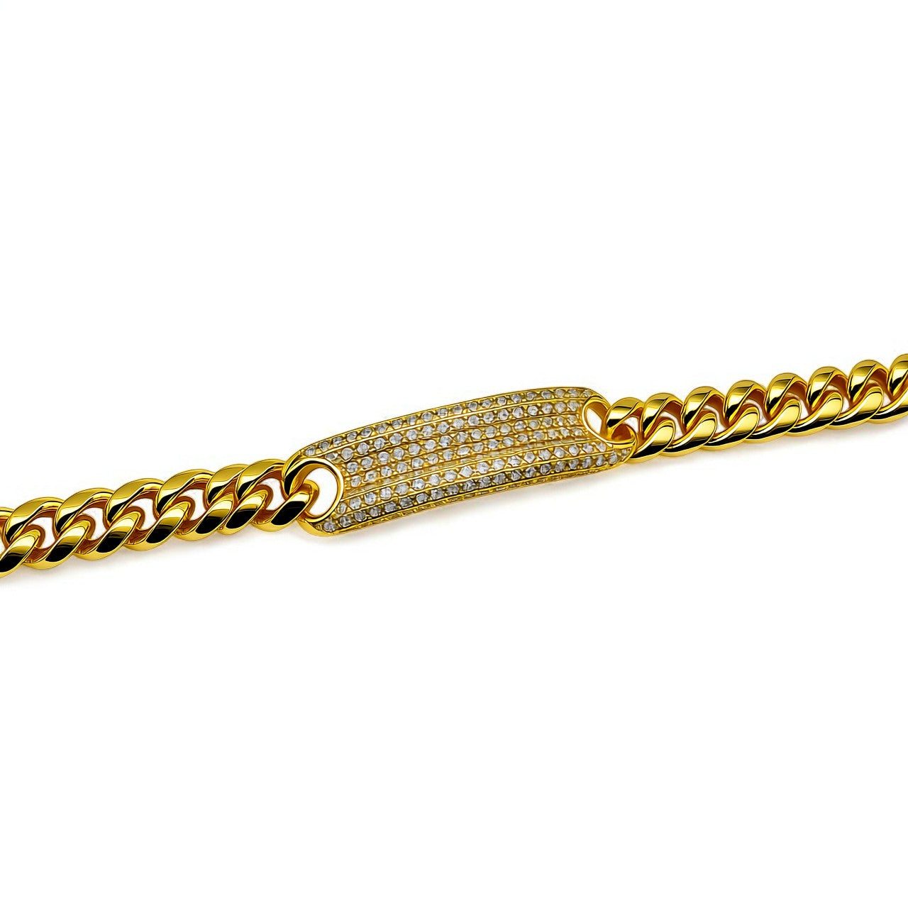 Taşlı Plaka Zincir Bileklik